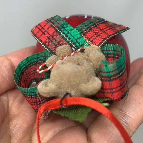 3” apple “#1 Music Teacher” Christmas tree ornament decoration vintage decor - Picture 7 of 15